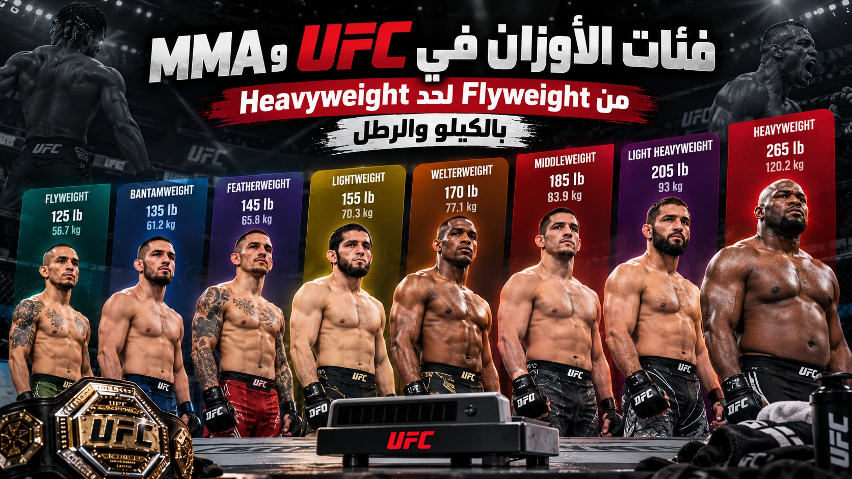 فئات الأوزان في MMA